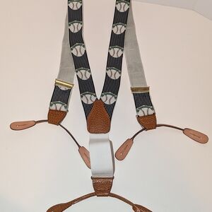 Men's Brown and Black Suspenders